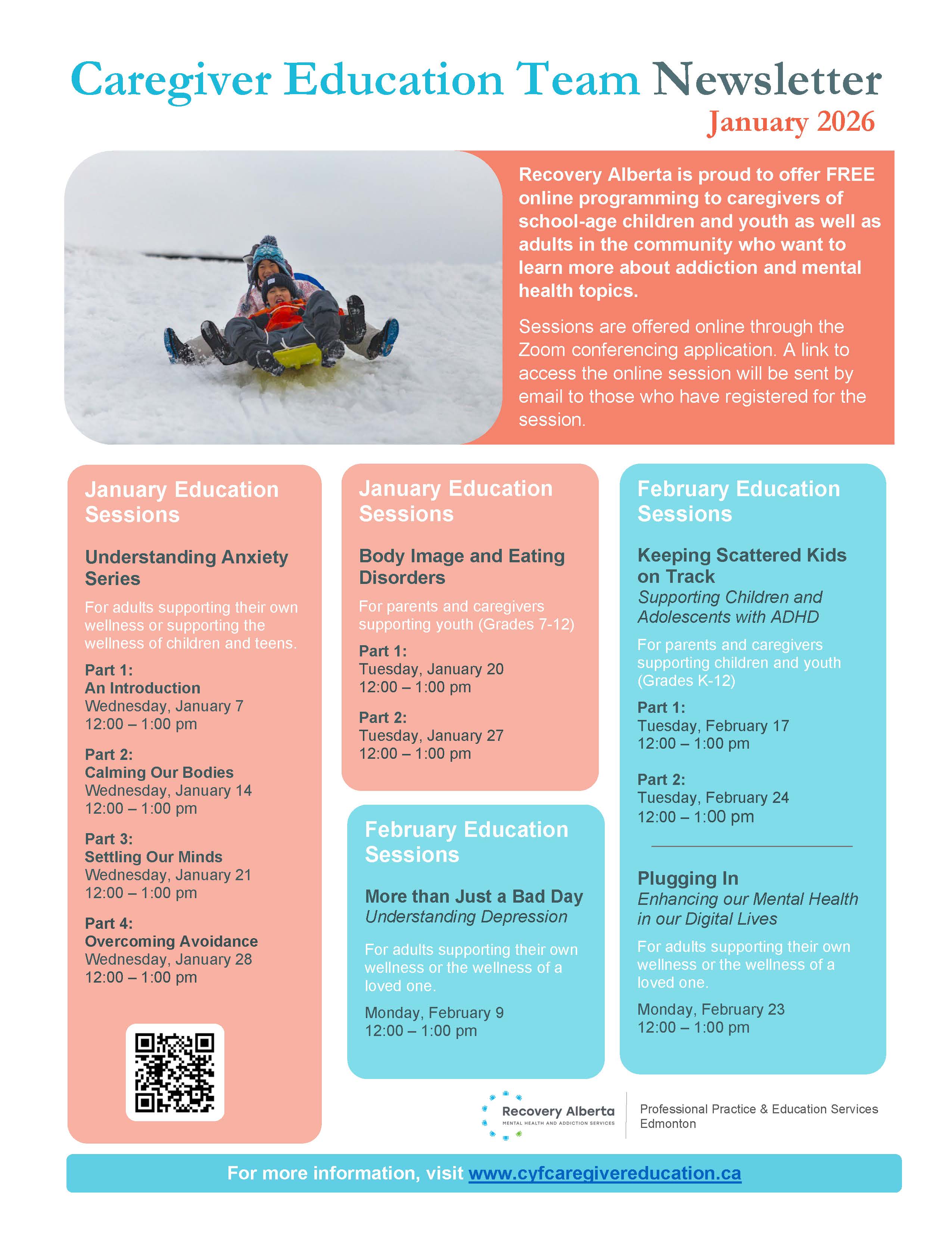 01 AMH Education Sessions Newsletter January 2026 Page 1